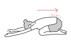 Kneeling back stretch graphic Kneeling back stretch graphic